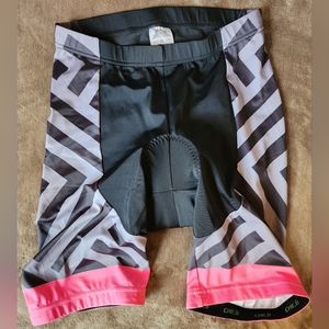 Cheji Padded Cycling Shorts, XL, Black/Pink/Grey